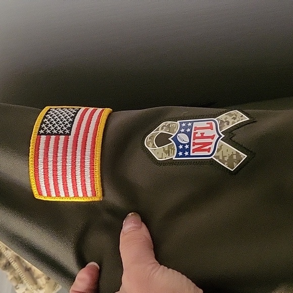 NFL Onfield Apparel Hoodie - Nike Dri-Fit - GUC - Camo & Green - K - Picture 8 of 9